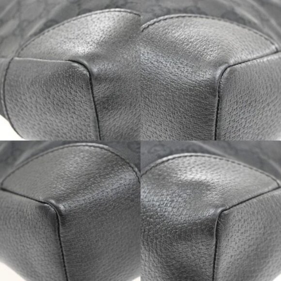 GUCCI Logo GG Pattern Shoulder Bag Canvas Leather Black SHW Italy 35MA141 - Picture 7 of 15